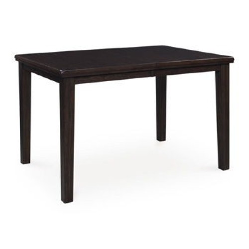Haddigan - Dark Brown - Dining Room Counter Height Butterfly Extension Table