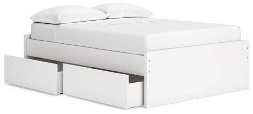 Onita - White - Queen Platform Bed With 2 Side Storage