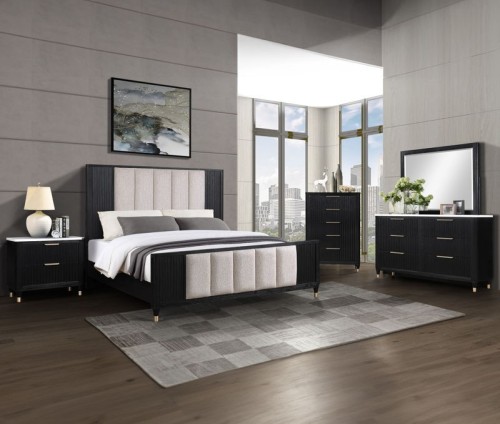 Kara - King 4 Piece Bedroom Set - Cerused Natural