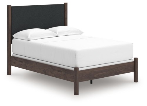 Pamytta - Brown - King Upholstered Panel Bed