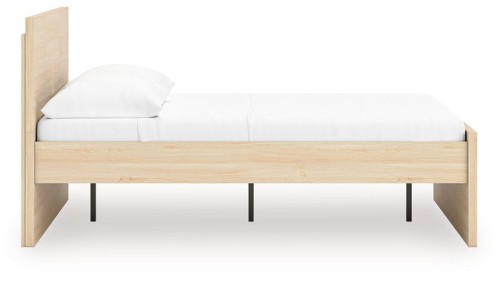 Onita - Natural - Twin Panel Platform Bed With 1 Side Storage