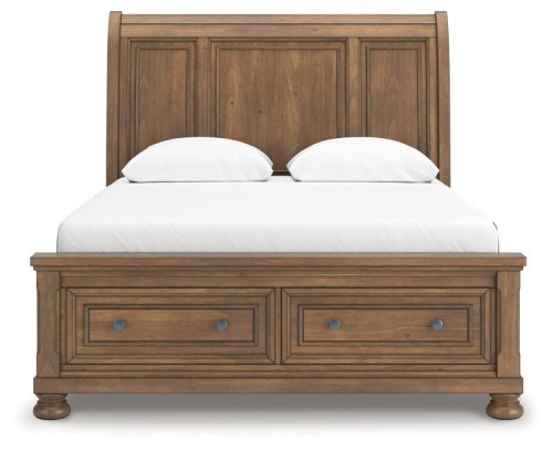 Feddinger - Medium Brown - California King Storage Sleigh Bed