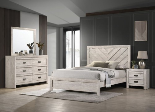 Valor - Full 4 Piece Bedroom Set - Antique White