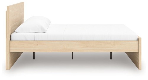 Onita - Natural - Twin Panel Platform Bed With 1 Side Storage