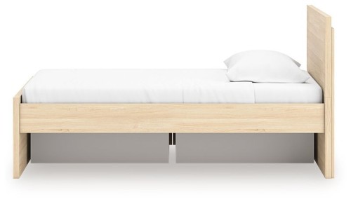 Onita - Natural - Twin Panel Platform Bed With 1 Side Storage