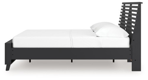 Danziar - Black - King Slat Panel Bed