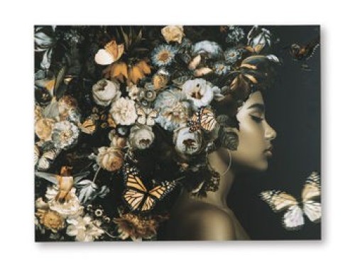 Valfer - Orange / Black / White - Wall Art