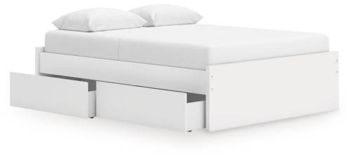 Onita - White - King Platform Bed With 2 Side Storage