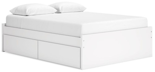 Onita - White - Full Platform Bed With 1 Side Storage