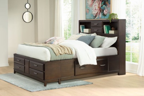 Vanmore - Dark Brown - King Storage Bed