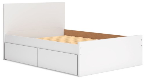 Onita - White - Queen Panel Platform Bed With 2 Side Storage