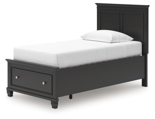 Lanolee - Black - Queen Panel Storage Bed