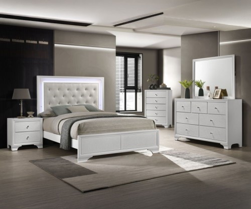 Lyssa - Twin 4 Piece Bedroom Set - Oat / Frost