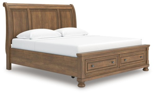 Feddinger - Medium Brown - California King Storage Sleigh Bed