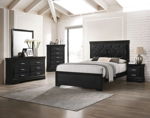 Amalia - Full 4 Piece Bedroom Set - Black