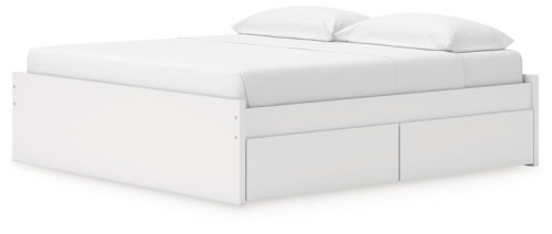 Onita - White - King Platform Bed With 2 Side Storage