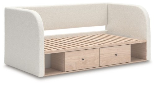 Arloster - Tan / White - Twin Upholstered Day Bed