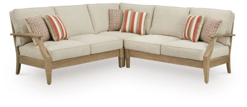 Clare View - Beige - 3-Piece Outdoor Sectional