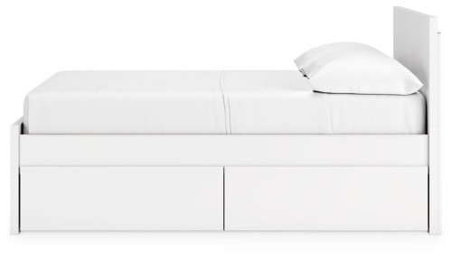 Onita - White - Queen Panel Platform Bed With 2 Side Storage