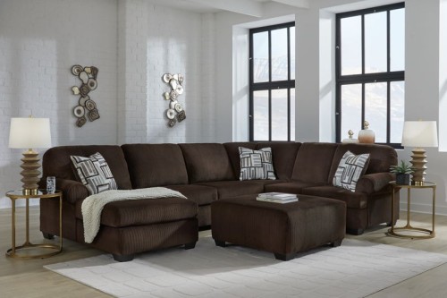Kimlee - Chocolate - 3-Piece Sectional With LAF Chaise And RAF Sofa