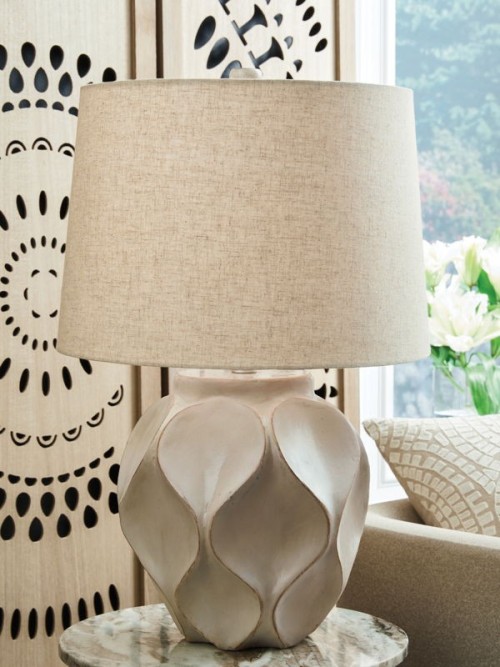 Edselham - Distressed Cream - Paper Table Lamp