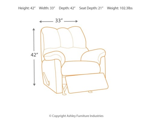 Darcy - Blue - Rocker Recliner