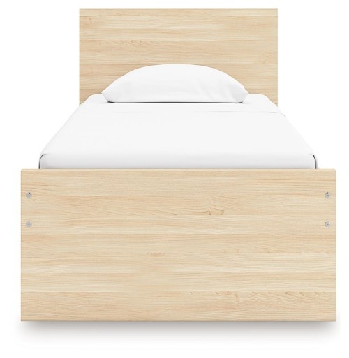 Onita - Natural - Twin Panel Platform Bed With 1 Side Storage