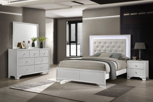 Lyssa - Full LED Headboard / Footboard - Oat / Frost