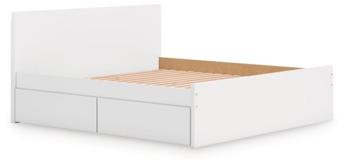 Onita - White - King Panel Platform Bed With Storage