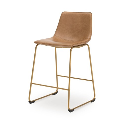 Ciabori - Brown / Gold - Upholstered Barstool (Set of 2)