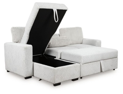 Wohlen - Alloy - 2-Piece Sectional With Pop Up Sleeper And LAF Corner Chaise