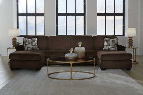 Kimlee - Chocolate - 3-Piece Sectional With LAF Chaise And RAF Sofa