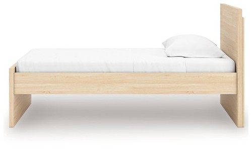 Onita - Natural - Twin Panel Platform Bed With 1 Side Storage
