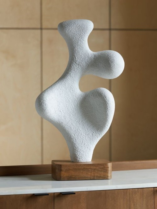 Lavarsen - White / Brown - Sculpture - 25.75"