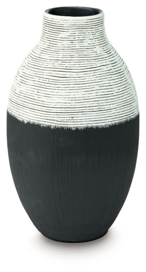 Girtha - Antique White / Black - Vase - 13"
