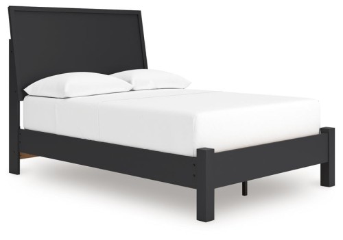 Danziar - Black - Queen Panel Bed With Low Footboard