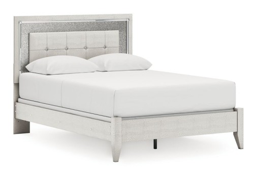 Zyniden - Silver - Queen Upholstered Panel Bed