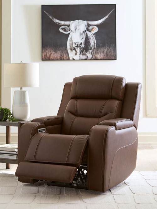 Knightington - Caramel - Power Recliner With Audio Seating