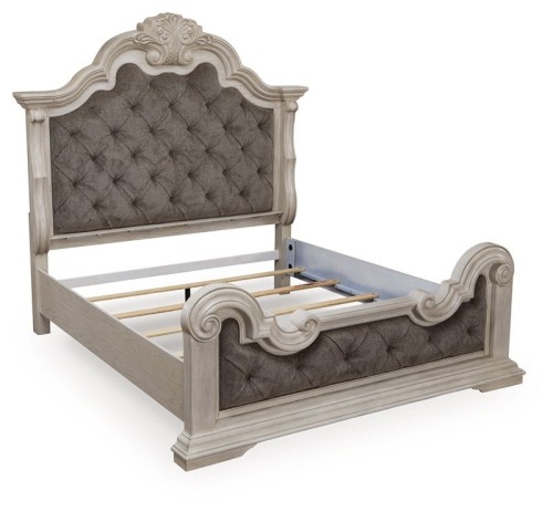 Bruchandi - Antique White - California King Upholstered Panel Bed