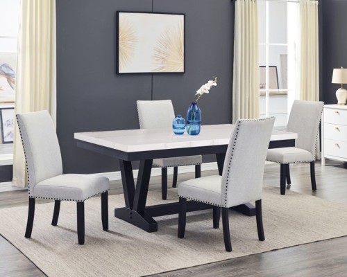 Varley - 6 Piece Dining Room Set - White / Gray
