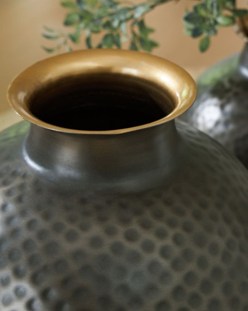 Woody - Pewter / Gold Finish - Vase - 14"
