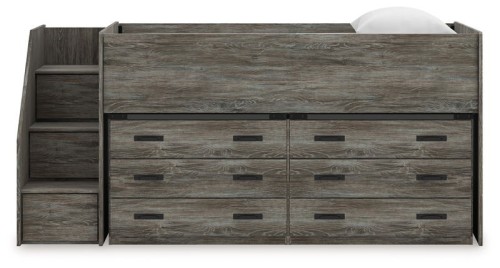 Frandern - Gray - Twin Loft Bed With Drawer Storage
