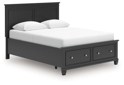 Lanolee - Black - Queen Panel Storage Bed