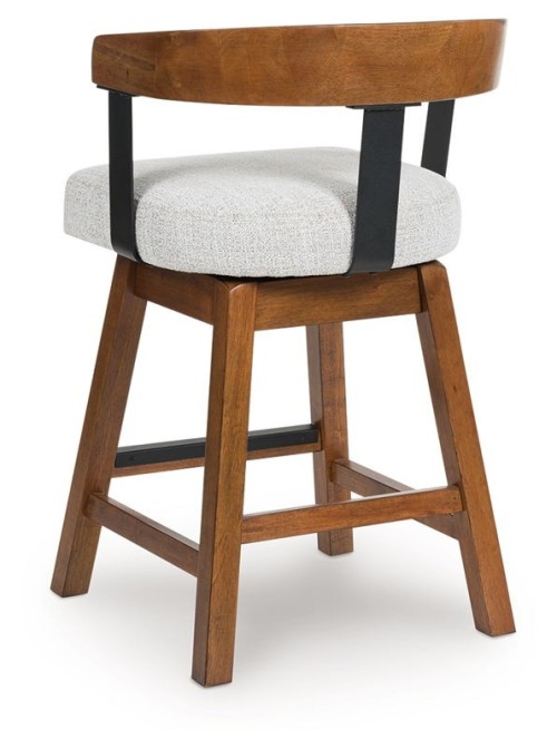 Ralene - Medium Brown - Upholstered Swivel Barstool (Set of 2)