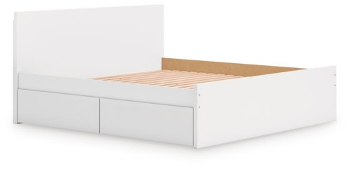 Onita - White - King Panel Platform Bed With Storage