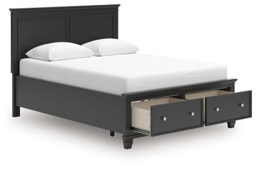 Lanolee - Black - Queen Panel Storage Bed