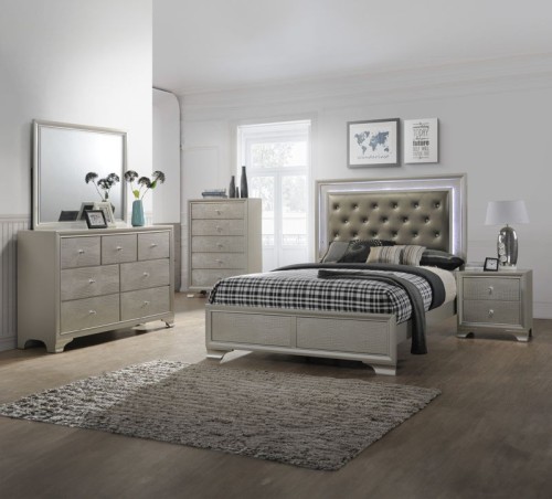 Lyssa - Full 4 Piece Bedroom Set - Champagne