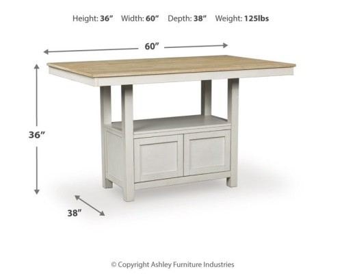 Purlaney - Antique White / Natural - Rectangular Dining Room Butterfly Extension Table