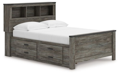Frandern - Gray - Full Bookcase Panel Bed With Storage