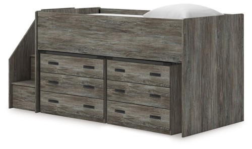 Frandern - Gray - Twin Loft Bed With Drawer Storage